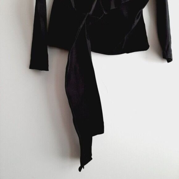 ZARA Boat Neck Tie Waist Modern Neutral Blouse Sz M - Picture 11 of 15